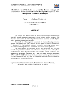 The Effect of Goal Orientation and Leadership Toward Management