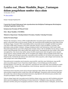 Lomba esai_Ilham Maulidin_Bogor_Tantangan dalam pengelolaan