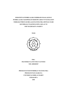 Efektifitas pembelajaran berbasis masalah dan pembelajaran