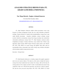 analisis strategi bisnis pada pt. abadi samudera indonesia