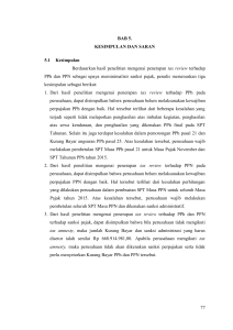 77 BAB 5. KESIMPULAN DAN SARAN 5.1 Kesimpulan Berdasarkan