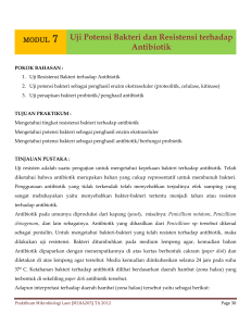 MODUL 7 Uji Potensi Bakteri dan Resistensi terhadap Antibiotik