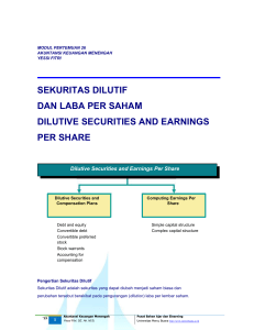 sekuritas dilutif dan laba per saham dilutive securities and earnings