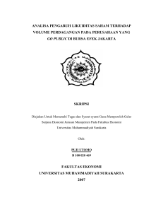 analisa pengaruh likuiditas saham terhadap