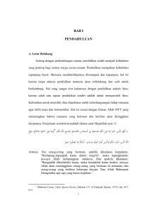 BAB I PENDAHULUAN قِيلَ لَكُمْ تَفَسَّحُوا ِفِ الْمَجَالِسِ فَافْسَحُوا يَفْ