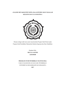 ANALISIS METAKOGNITIF SISWA DALAM PEMECAHAN