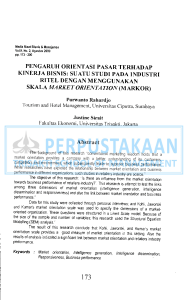 PENGARUH ORIENTASI PASAR TERHADAP KINERJA BISNIS