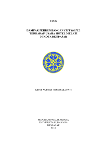 dampak perkembangan city hotel terhadap usaha hotel