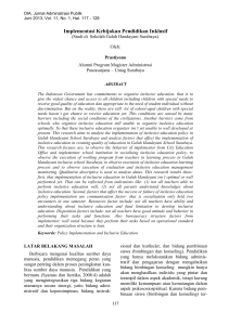 Implementasi Kebijakan Pendidikan Inklusif