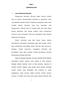 BAB I PENDAHULUAN 1.1 Latar Belakang Masalah Penggunaan