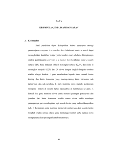 BAB V KESIMPULAN, IMPLIKASI DAN SARAN A. Kesimpulan Hasil