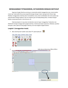 menggambar tetrahedron, octahedron dengan sketchup