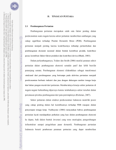 II. TINJAUAN PUSTAKA 2.1 Pembangunan Pertanian