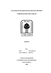 pengaruh pengumuman dividen terhadap return saham