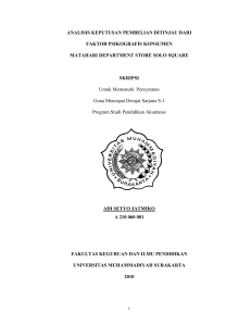 i ANALISIS KEPUTUSAN PEMBELIAN DITINJAU DARI FAKTOR