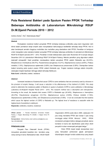 Pola Resistensi Bakteri pada Sputum Pasien PPOK