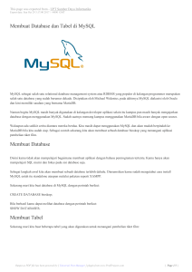 Membuat Database dan Tabel di MySQL Membuat Database