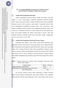 85 VII. ANALISIS PRIORITAS KEGIATAN SUPPLY