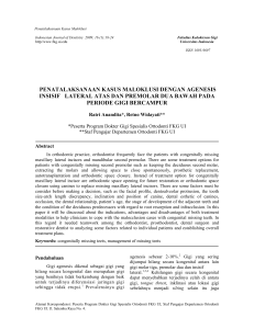 penatalaksanaan kasus maloklusi dengan agenesis