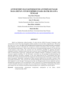 antesenden dan konsekuensi antisipasi pasar masa depan: studi