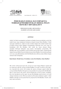 Perubahan Sosial dan Impaknya Terhadap Pembentukan Modal