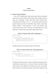 BAB II TINJAUAN PUSTAKA 2.1 Sintaks Program Komputer Kruse