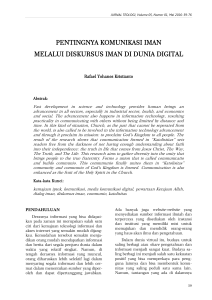 pentingnya komunikasi iman melalui diskursus - E