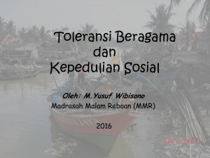 Toleransi Beragama dan Kepedulian Sosial