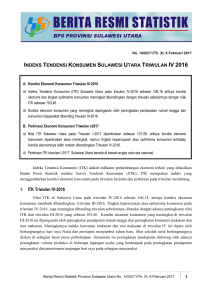 INDEKS TENDENSI KONSUMEN SULAWESI UTARA