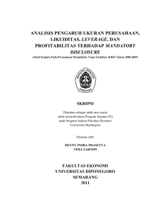 analisis pengaruh ukuran perusahaan, likuiditas