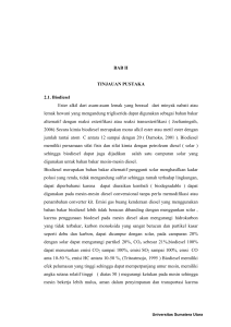 BAB II TINJAUAN PUSTAKA 2.1. Biodiesel Ester alkil dari asam