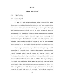 BAB III OBJEK PENELITIAN III.1 Objek Penelitian III.1.1 Sejarah