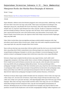 Manajemen Resiko dan Manfaat Bursa Berjangka di Indonesia