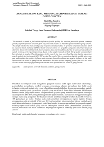 analisis faktor yang mempengaruhi opini audit terkait going concern