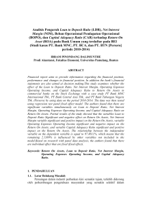 Analisis Pengaruh Loan to Deposit Ratio (LDR), Net Interest Margin