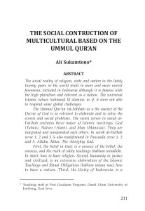 the social contruction of multicultural based on the ummul qur`an