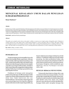 mengenal kesalahan umum dalam penulisan ilmiah keperawatan