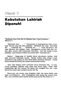 Kebutuhan Lahiriah Dipenuhi