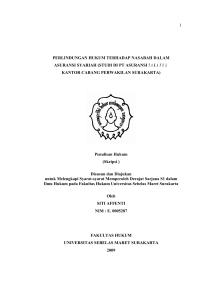 1 perlindungan hukum terhadap nasabah dalam asuransi syariah