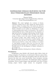 Hammis Syafaq Pendahuluan Sebagaimana yang diyakini oleh