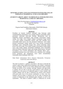 121 kemampuan siswa tentang integrasi matematika dalam