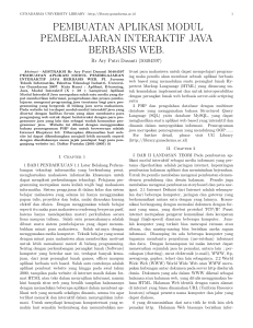 pembuatan aplikasi modul pembelajaran interaktif java berbasis web.