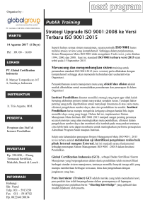 Strategi Upgrade ISO 9001:2008 ke Versi Terbaru ISO 9001:2015