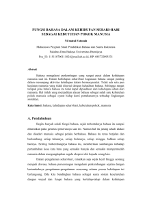 FUNGSI BAHASA DALAM KEHIDUPAN SEHARI-HARI