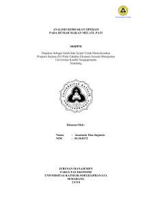 ANALISIS KEBIJAKAN OPERASI PADA RUMAH MAKAN