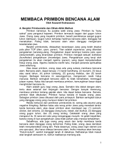 MEMBACA PRIMBON BENCANA ALAM