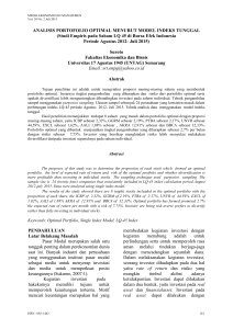 ANALISIS PORTOFOLIO OPTIMAL MENURUT MODEL