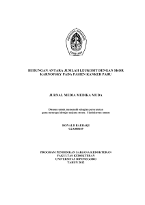 hubungan antara jumlah leukosit dengan skor