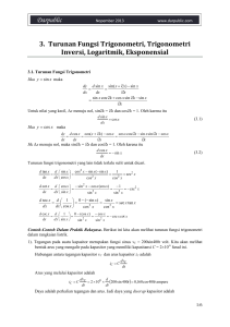 II-3 Turunan Fungsi Trigonometri, Logaritmik, Eksponensial