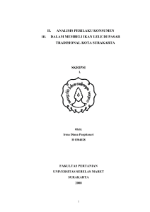 II. ANALISIS PERILAKU KONSUMEN III. DALAM MEMBELI IKAN